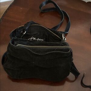 Free People Midnight Black Crossbody Bag -suede, excellent condition
